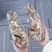 Rose Flower Printed Women Fashionable Outfit Casual Square Toe Beach Flat 3 Flip-Flops